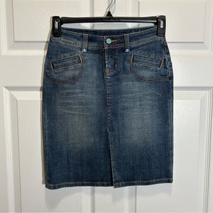 Vintage Freedom Jeans Label Denim Skirt Size 2/25